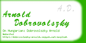 arnold dobrovolszky business card